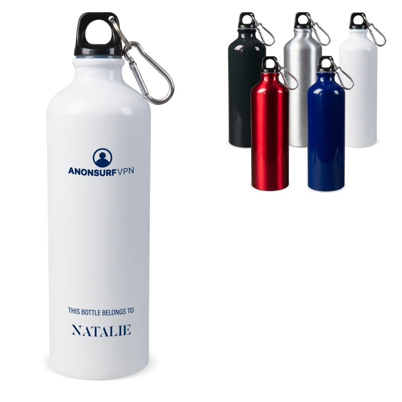 Aluminium vattenflaska med karbinhake 750ml